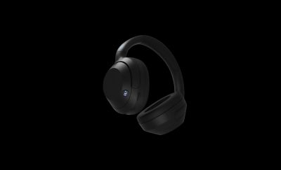 Rotating view of the ULT WEAR headphones on a black background.