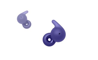 360 rotation of the violet LinkBuds Open earbuds showing the product from all angles