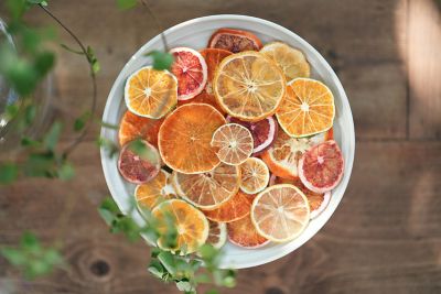 Image of orange slices taken from above in ST (Standard) mode.