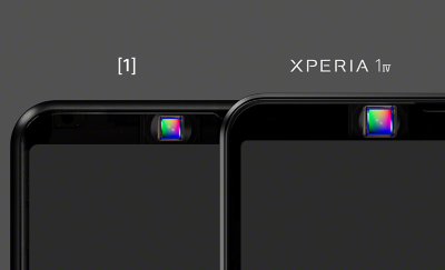 影像：比較 Xperia 1 IV 的前置相機影像感測器與舊型號的較小感測器