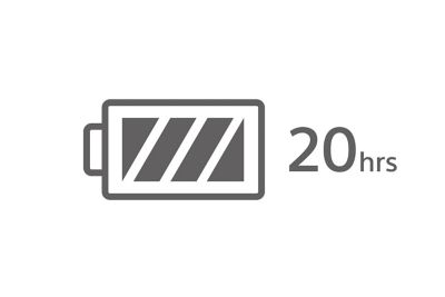Logotipo de 20 h de duración de la batería