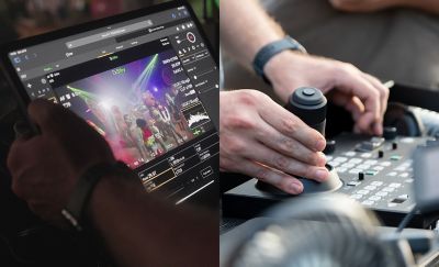 Image of a person using a tablet and the RM-IP500