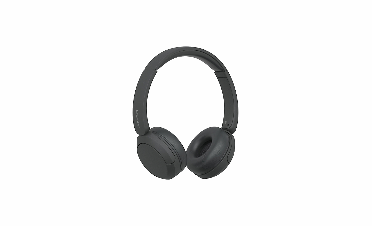 Immagine di un paio di cuffie WH-CH520 nere di Sony su sfondo bianco