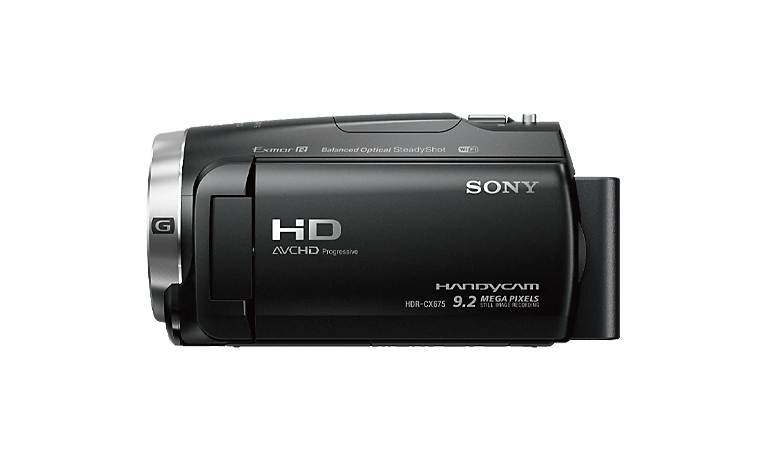 Angled view of Sony HDR-CX625 camcorder