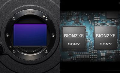 Image of the full-frame sensor and the BIONZ XR