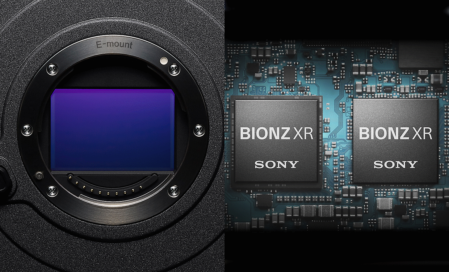 Image of the full-frame sensor and the BIONZ XR