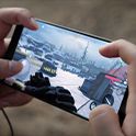 A person gaming on the Xperia 1 VI.