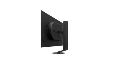 360 view of screen on a stand, on a white background
