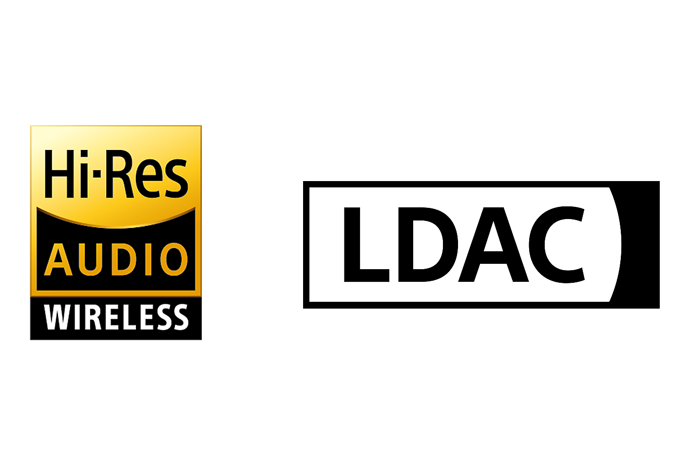 Logotipos de sonido de alta resolución inalámbrico y LDAC