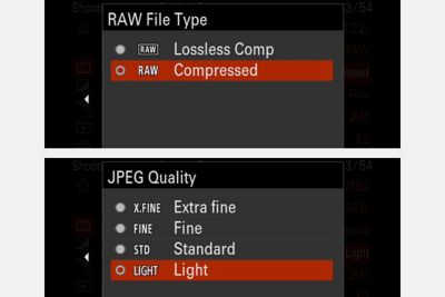 Pantalla LCD de la cámara: Pantalla de selección de imágenes RAW