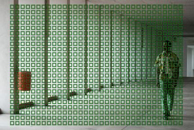 Ilustración del interior y un primer plano del visor