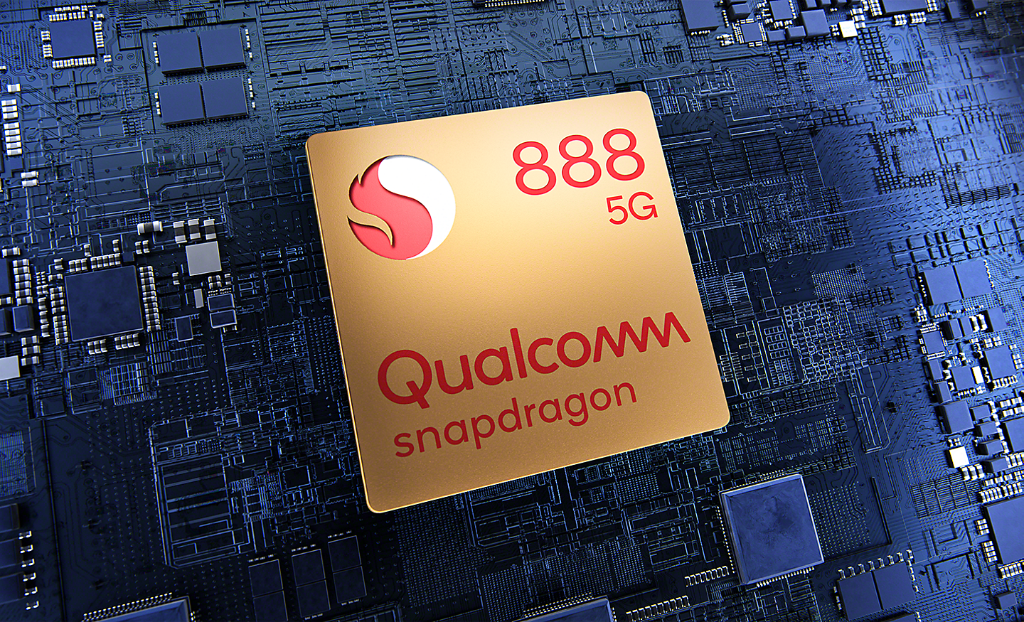 Image of circuit board with Qualcomm® Snapdragon™ 888 5G chip