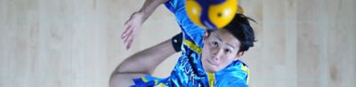 Volleyball player serving