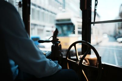 Image of a tram driver's seat in FL (Film) mode.