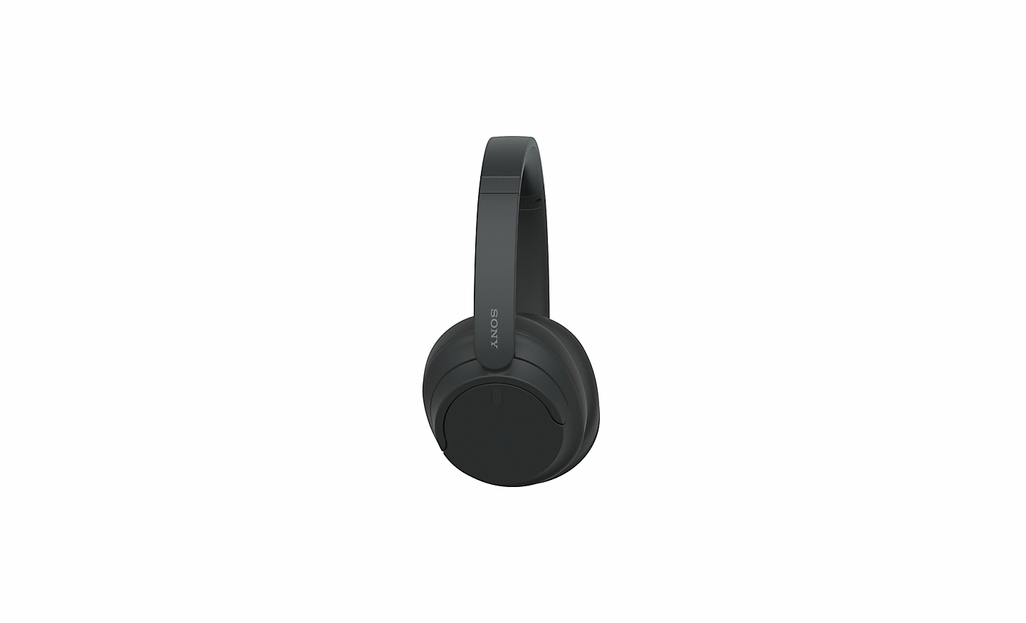 Imagen de unos audífonos negros WH-CH720 de Sony sobre un fondo blanco