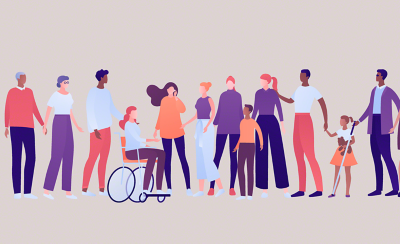 插圖顯示各式各樣的人