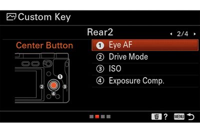 Visualised setup screen for customisation