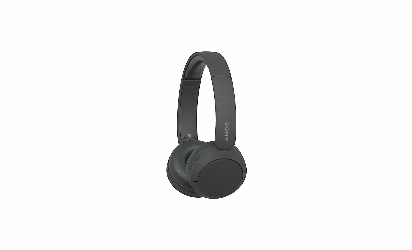 Afbeelding van de zwarte koptelefoon WH-CH520 van Sony tegen een witte achtergrond