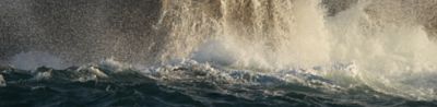 Waves hitting rocks
