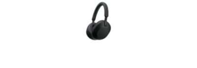 Image of a black pair of Sony WH-1000XM5 headphones