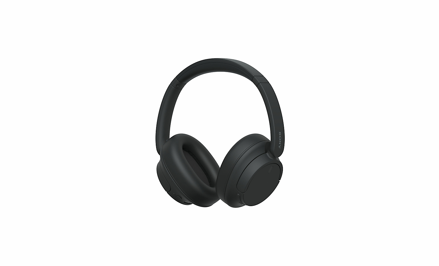 Immagine di un paio di cuffie WH-CH720 nere di Sony su sfondo bianco