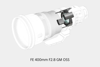 Illustration of actuator locations within the barrel of the  FE 400mm F2.8 GM OSS lens