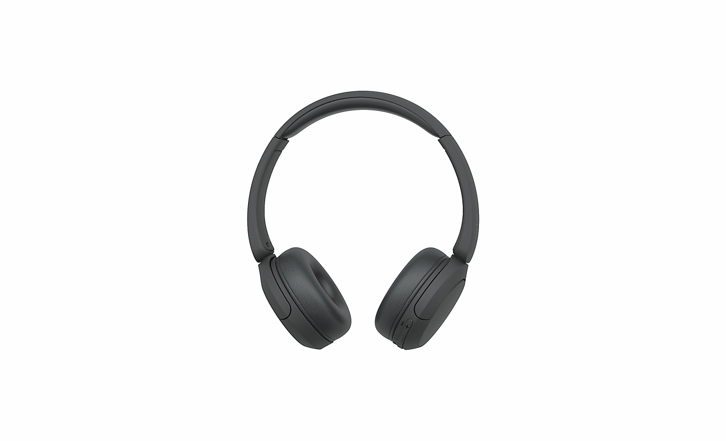 Imagen de unos audífonos negros WH-CH520 de Sony sobre un fondo blanco