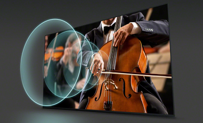 Μουσικός σε κονσέρτο που παίζει κοντραμπάσο με ηχητικά κύματα