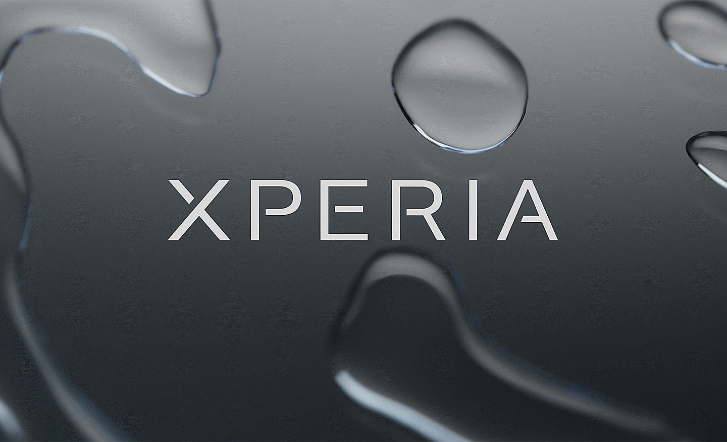 Image d'un logo Xperia entouré de gouttes d'eau