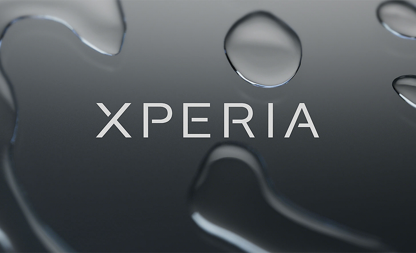 Image of an xperia logo surround by water drops