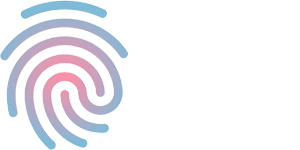 Icon image of a fingerprint in multiple colours  