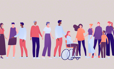 各種年齡、種族背景和身心障礙人士的插圖