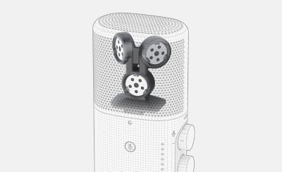 Ảnh minh họa chỉ rõ ba củ micro được tích hợp trong micro