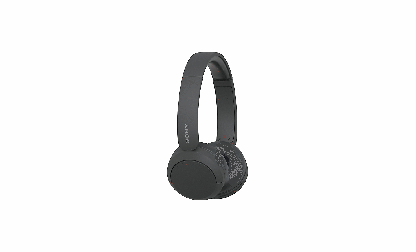 תמונה של זוג שחור של אוזניות Sony WH-CH520 על רקע לבן