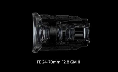 Illustration of the internal structure of the SEL70200GM2 showing actuator locations