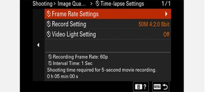 In-camera time-lapse creation