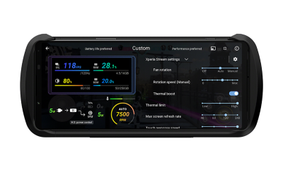 Xperia Stream para Xperia 1 IV mostrando la interfaz de configuración de Game Enhancer para Xperia Stream