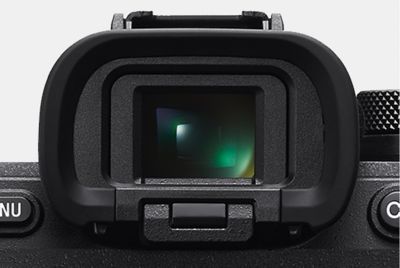 Close-up photo of the camera's viewfinder