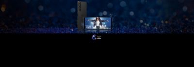 Kuva Xperia-älypuhelimesta, jonka näytöllä näkyy Whitney Houston -elokuva I Wanna Dance With Somebody