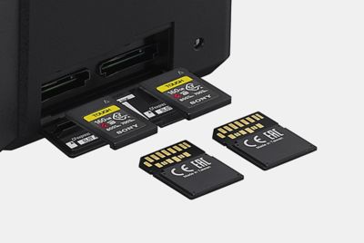 Dual media slots for CFexpress Type A / SDXC 