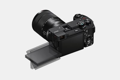 Hình ảnh máy ảnh với màn hình LCD mở rộng