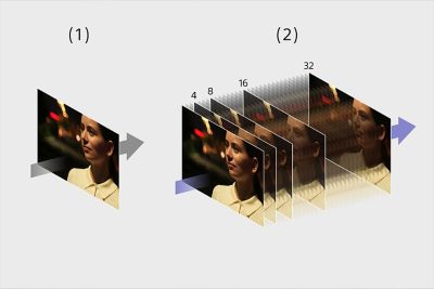 Imagen de ejemplo de un retrato de una mujer en la noche