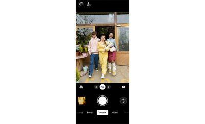The user interface of the camera app.