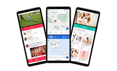 The user interface of the Xperia 10 VI with multilple apps open at once.