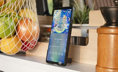 Phone standing vertically