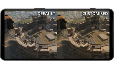 A split screen of the Xperia 1 VI showing the same image with and without the adjusted white balance.