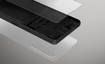 Изображение многослойного Xperia 1 VI со стеклом Corning® Gorilla® Glass спереди и сзади.