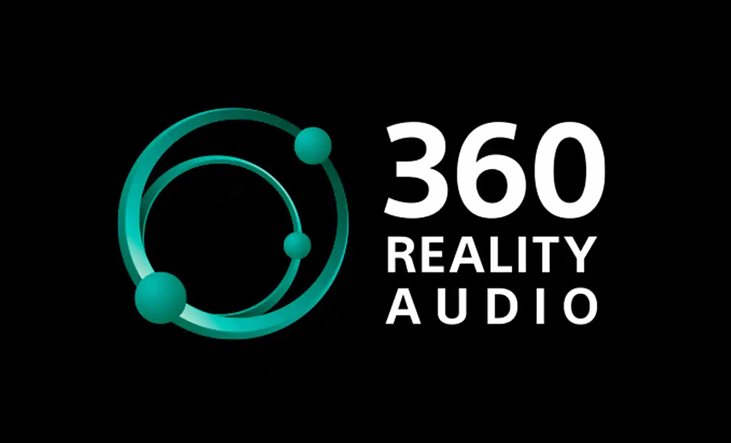 Logotipo de 360 Reality Audio en un fondo negro