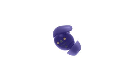 360 rotation of the violet LinkBuds Fit earbuds showing the product from all angles