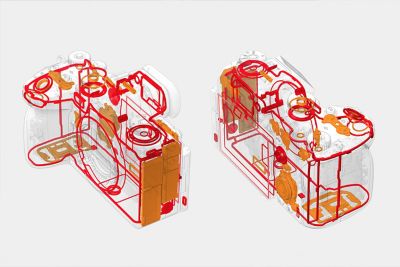 Ilustración que muestra las características de resistencia al polvo y la humedad de la cámara